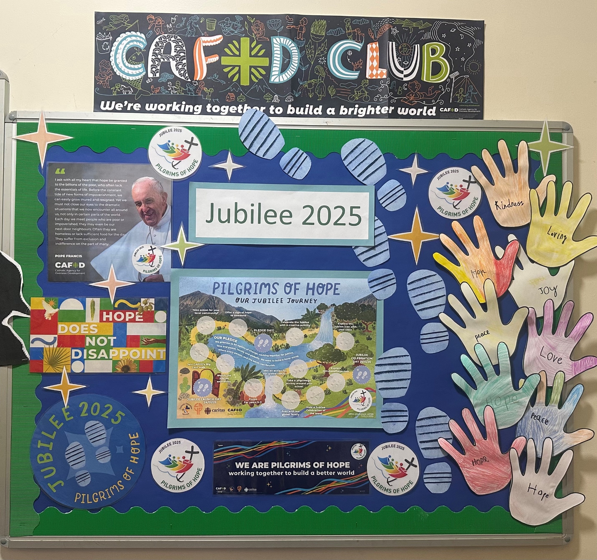 Loyola Prep CAFOD display board