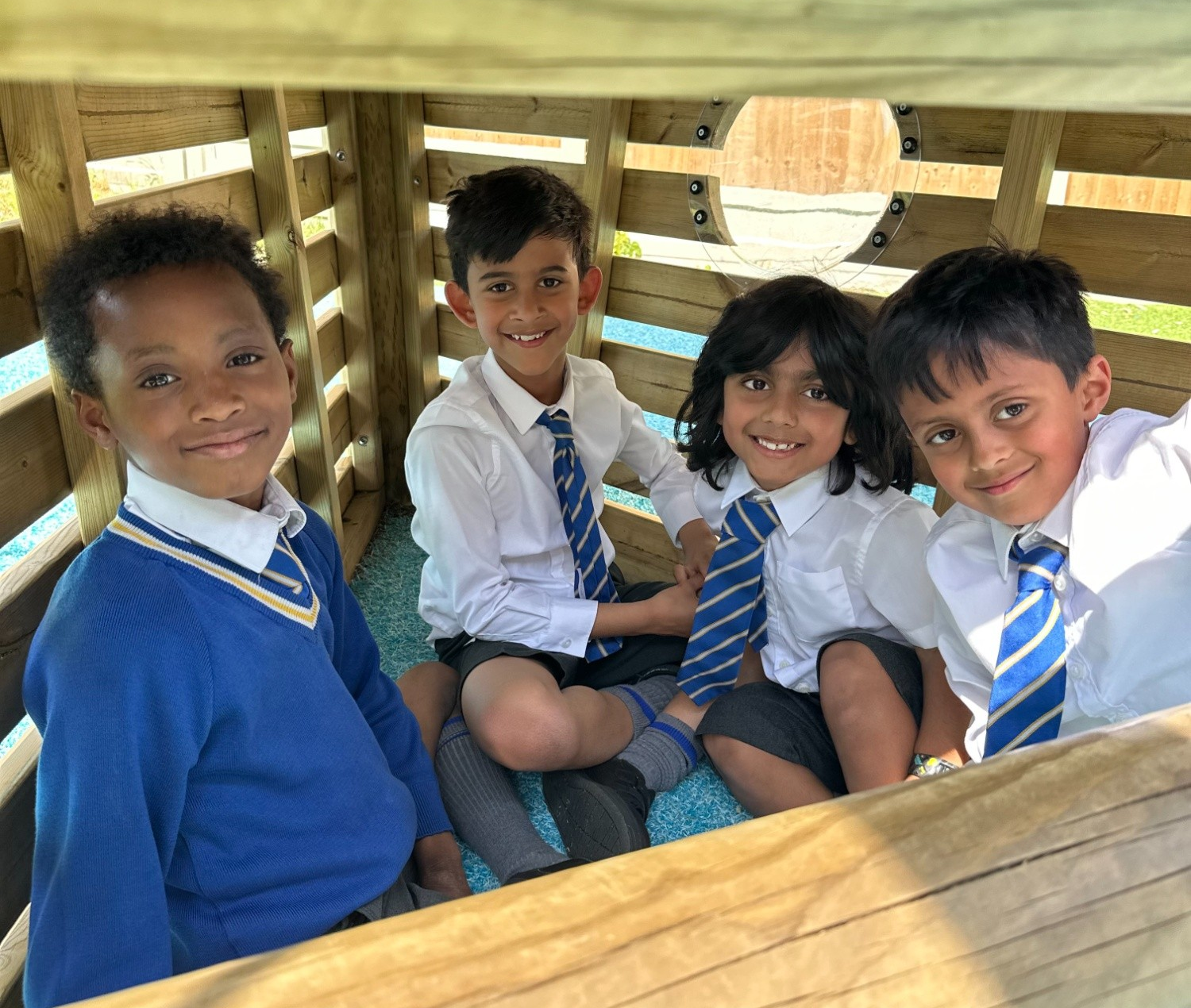 Loyola pupils in playground